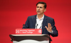 LIVERPOOL, ENGLAND - SEPTEMBER 27: Mike Katz of the Jewish Labour Movement is heckled as he addresses delegates at the Labour Party conference on September 27, 2016 in Liverpool, England. On day three of the annual conference at the ACC, Shadow Education Secretary Angela Rayner is to set out the party's policy on childcare while deputy leader Tom Watson will deliver his keynote speech to delegates. (Photo by Leon Neal/Getty Images)